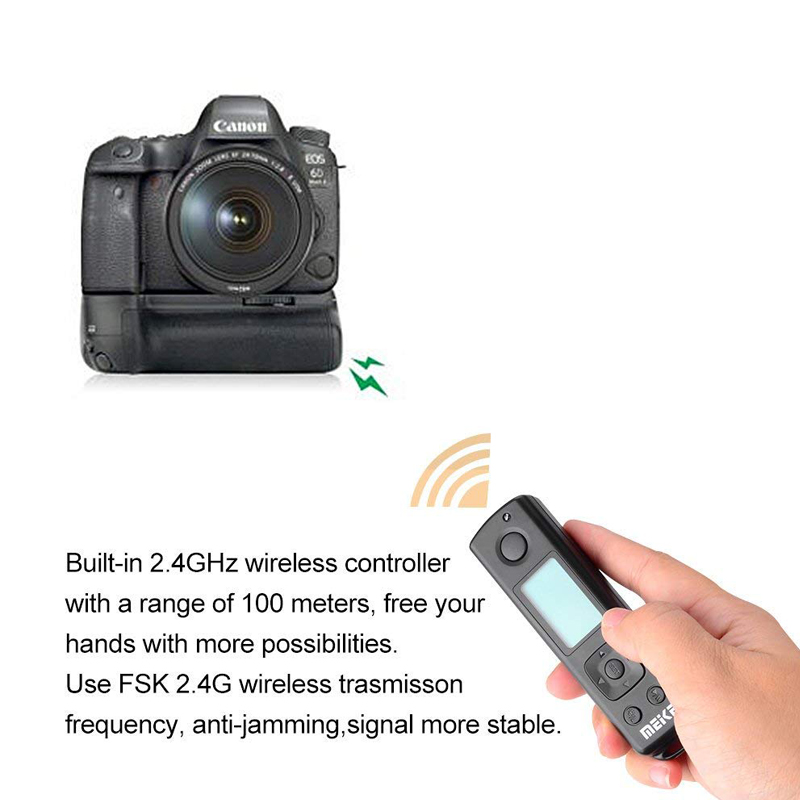 Meike Grip For Canon 6DII Pro 2.4G Wireless Remote Control